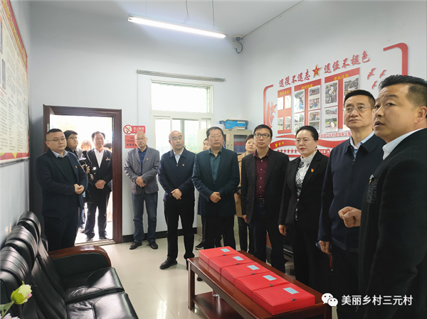 省市场监督管理局一行到三元村调研食品安全网格化管理模式