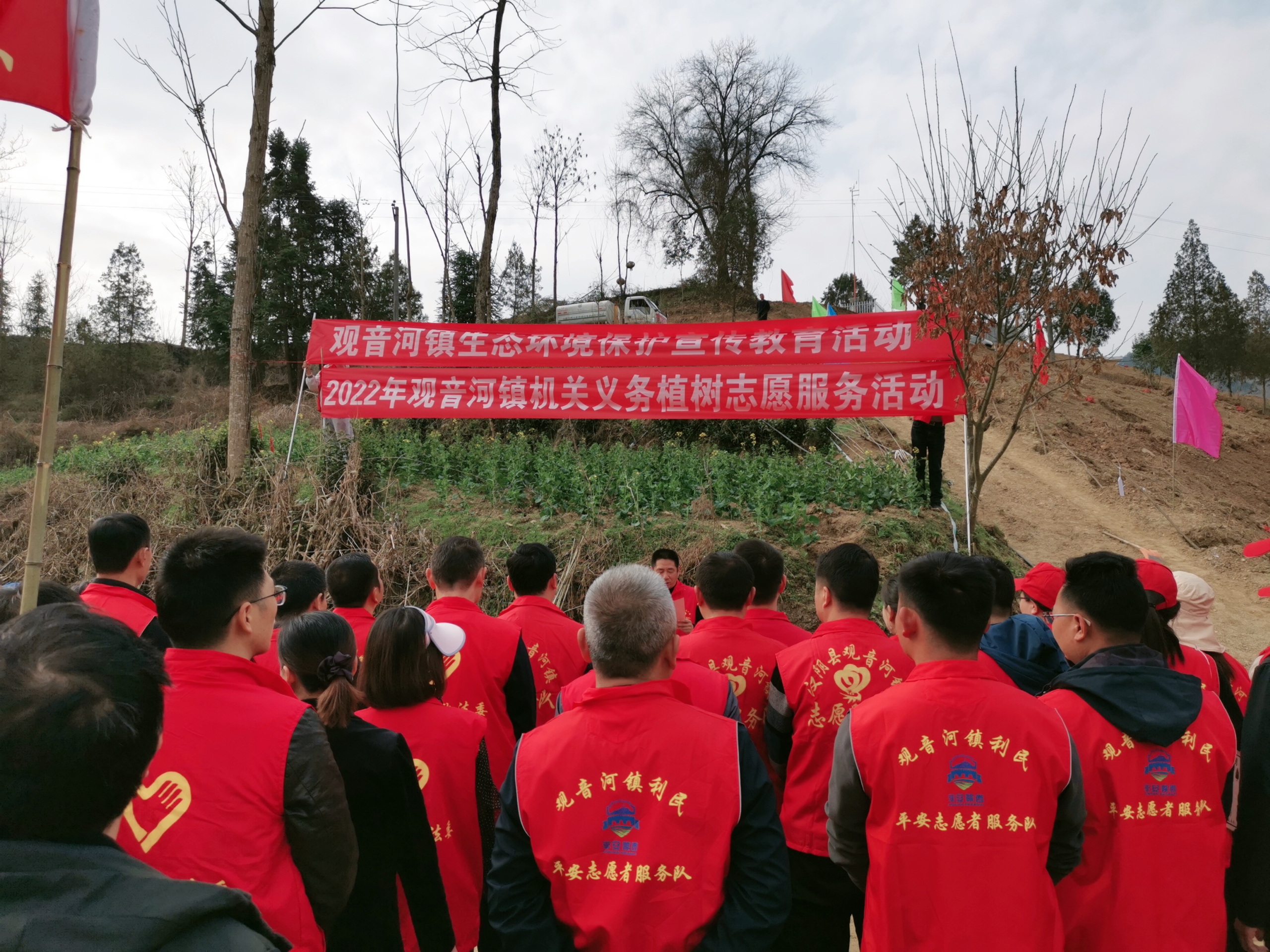 汉阴县观音河镇开展义务植树志愿服务活动