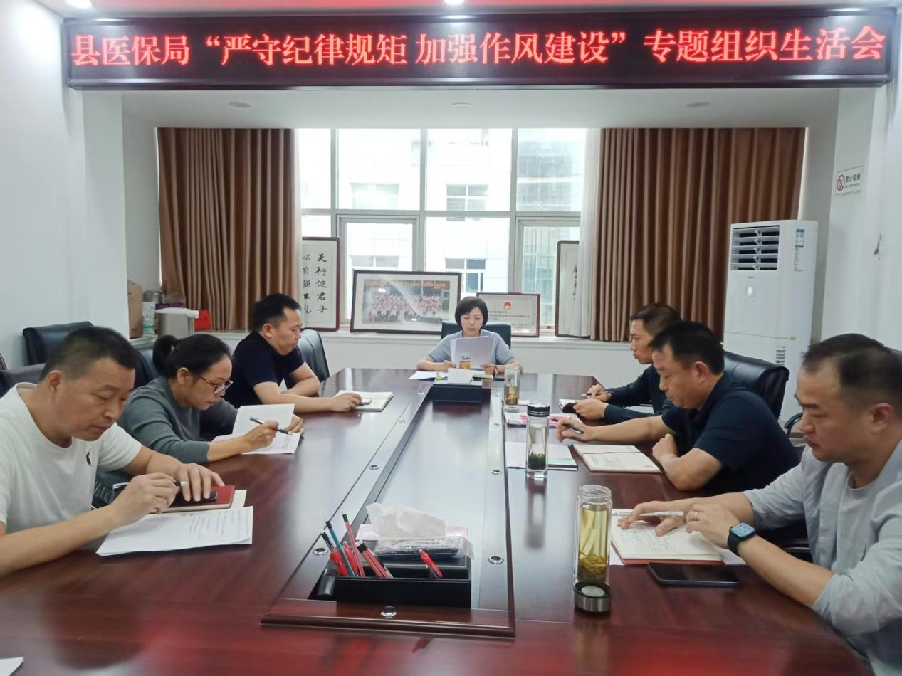 县医保局党支部召开“严守纪律规矩、加强作风建设”专题组织生活会
