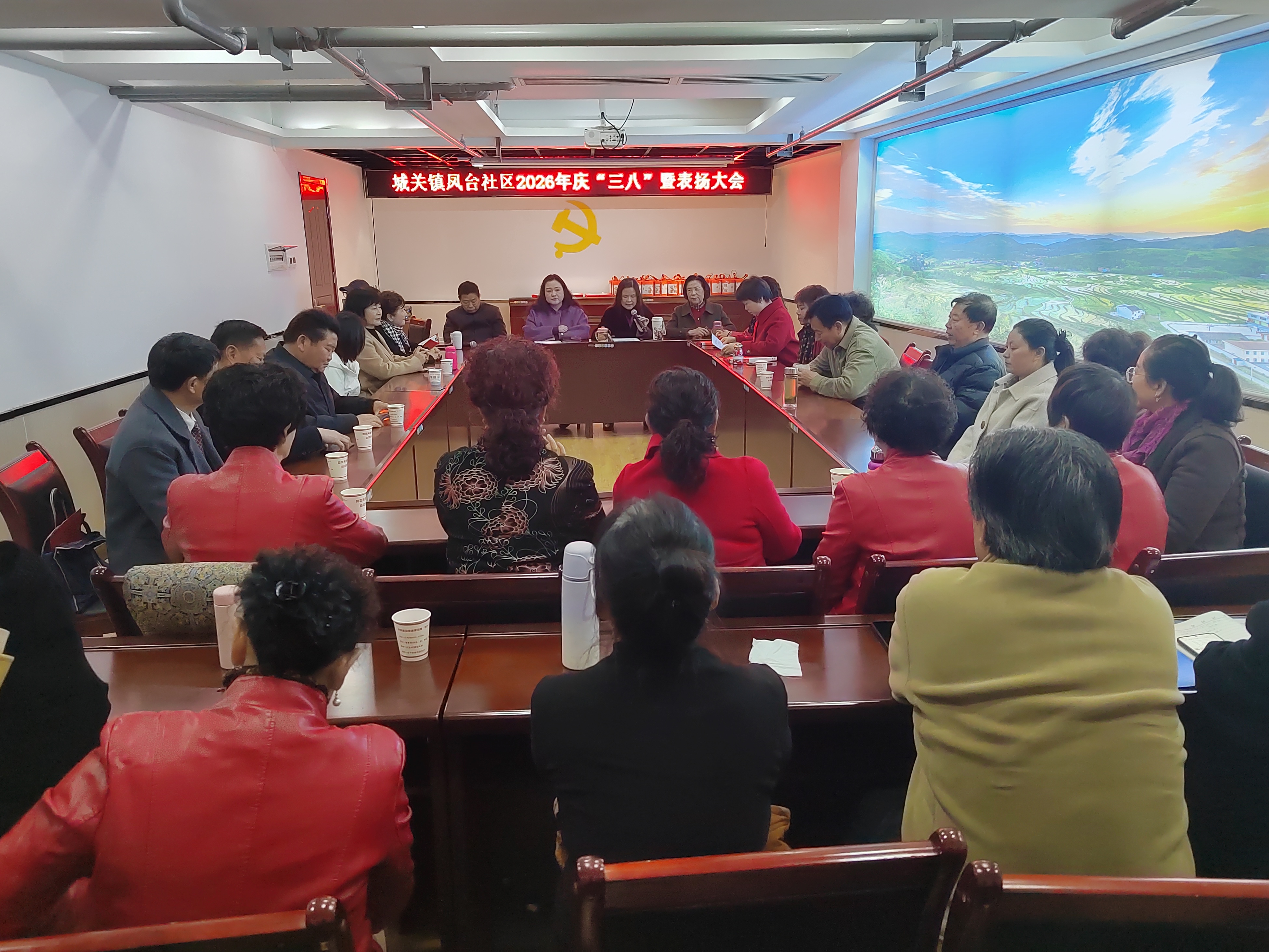 汉阴县城关镇凤台社区开展庆“三八”表扬暨学雷锋主题党日活动